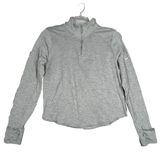 Nike Shirt Womens Large Gray Dri-fit Mock Neck Sweatshirt Casual Running Neutral - Picture 1 of 9